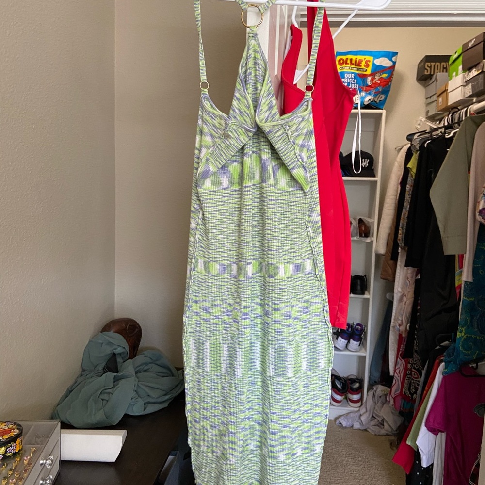 Say What? Green and Purple Patterned Dress (never worn )